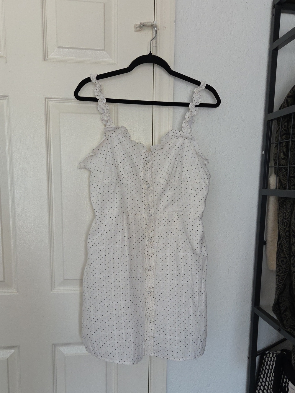 Line And Dot Lille White Polka Dot Ruffle Strap Sundress Medium - Picture 5 of 12